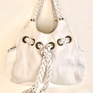 Kooba White Leather Hobo Bag
